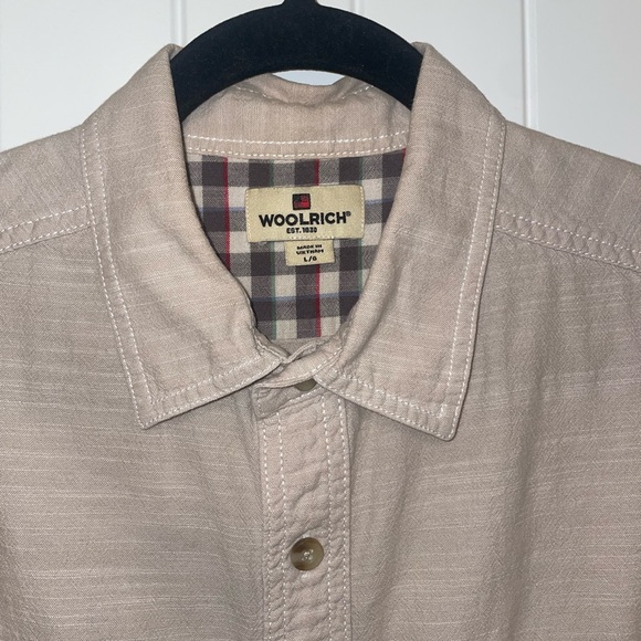 Woolrich button down mens shirt short sleeves 100% cotton size large - Picture 4 of 6
